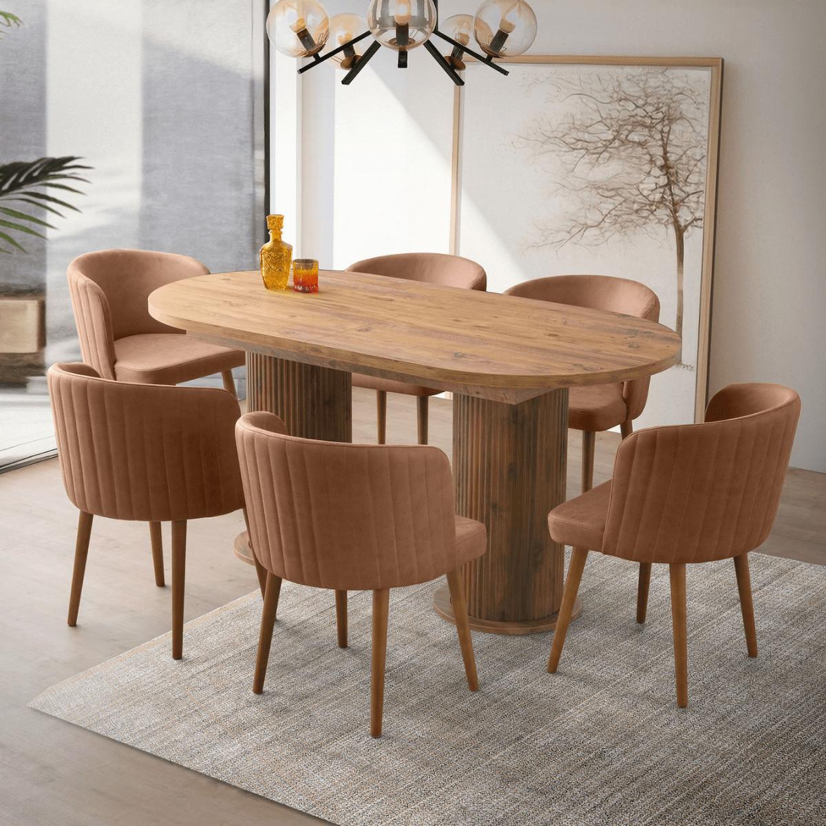 ESSTISCH ausziehbar von 180 bis 216 cm in Nussbaum-Dekor 180/90/77 cm - Nussbaumfarben, Holzwerkstoff (95/90/77cm) - Calicosy