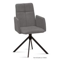ARMLEHNSTUHL (6er-Set) Druci 52x92x60 Schwarz/Grau - Schwarz/Grau, Kunststoff (60/92/52cm) - 58aufmkessel