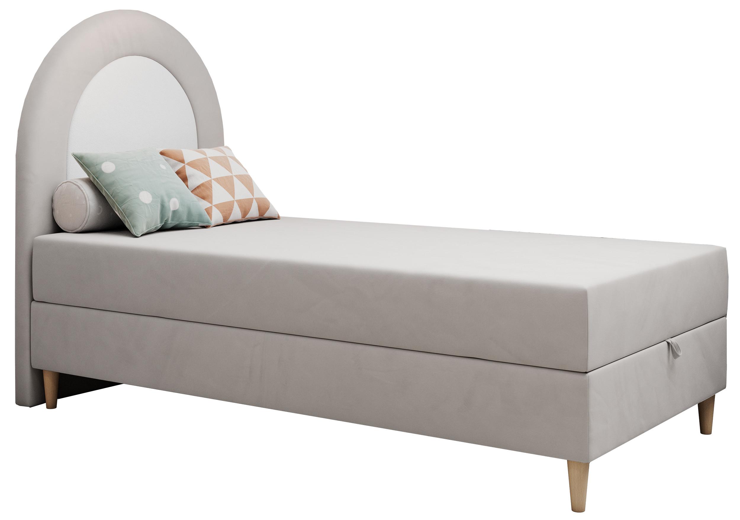BOXBETT NEST 90/180 Hellgrau Velvet - H3 - Hellgrau, Holz/Textil (90/180cm) - MKS