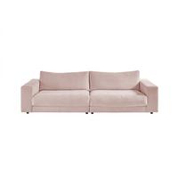 SOFA 3-SITZER MADELINE Pink Cord - Schwarz/Rosa, Textil (290/85/127cm) - KAWOLA