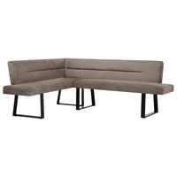 ECKBANK Cresto 212x173 cm, mit Metallbeinen, Egon-Stoff, Braun - Schwarz/Braun, Metall (212/173cm) - Beautysofa
