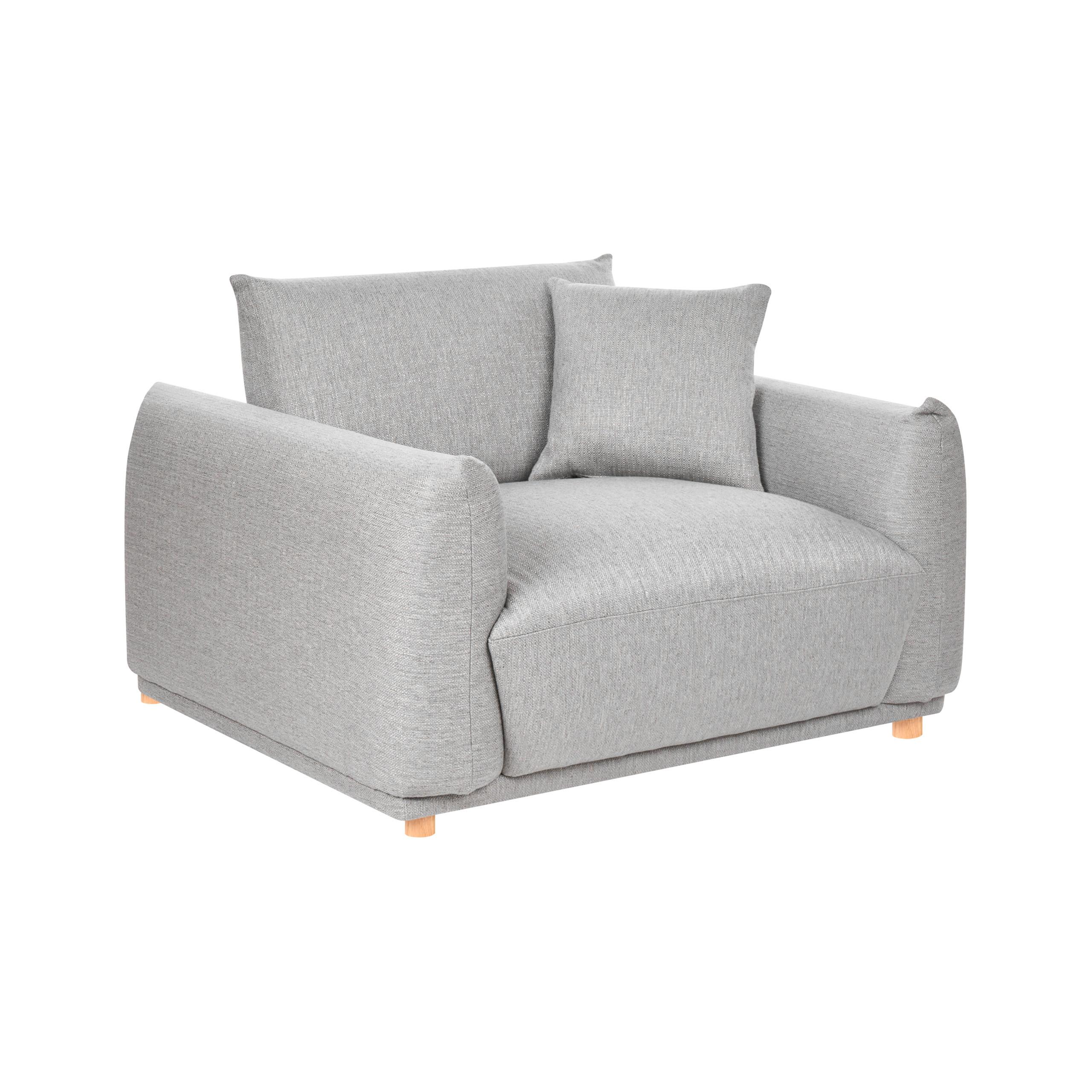 SESSEL Stoff Hellgrau Jubek - Hellbraun, Textil (120/81/104cm) - Beliani
