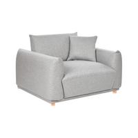 SESSEL Stoff Hellgrau Jubek - Hellbraun, Textil (120/81/104cm) - Beliani