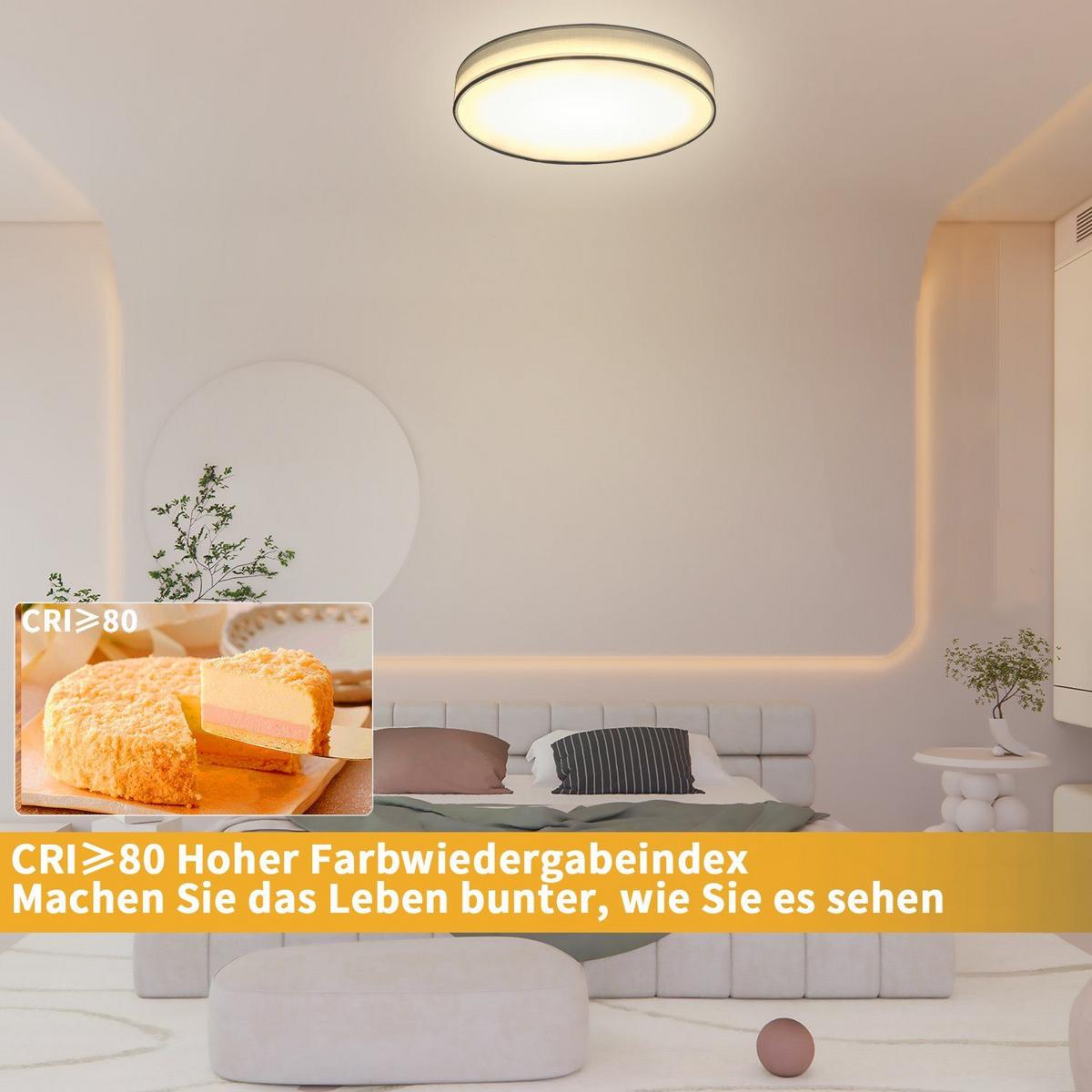 LED-DECKENLEUCHTE Alvira 30/30/6 cm - Weiß, Textil (30/30/6cm) - Nettlife