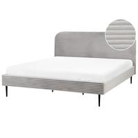 POLSTERBETT mit Lattenrost 180x200 cm Grau Flayat - Hellgrau, Textil (180/200cm) - Beliani