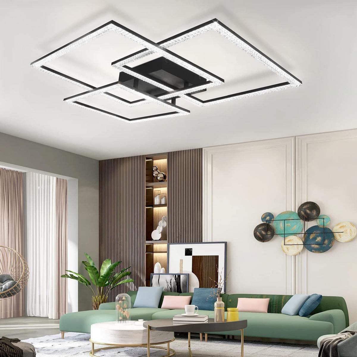 LED-DECKENLEUCHTE Lohnzahn 60.0/8.0/60 cm - Schwarz, Metall (60/60/8cm) - ZMH