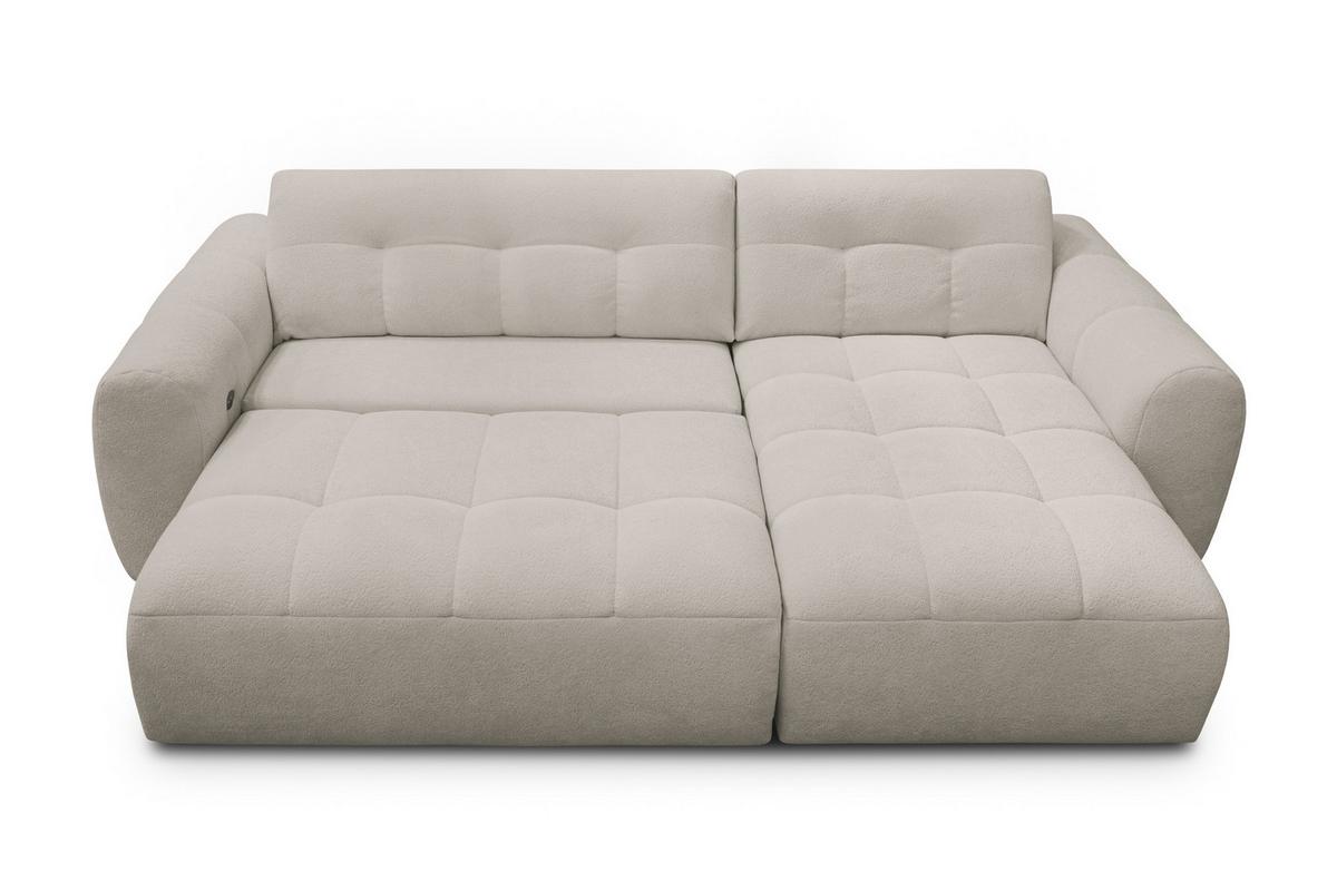 ECKSOFA LUMERO 4-Sitzer RECHTS, creme - Ecru/Schwarz, Holz/Textil (275/166cm) - Courtois Laville