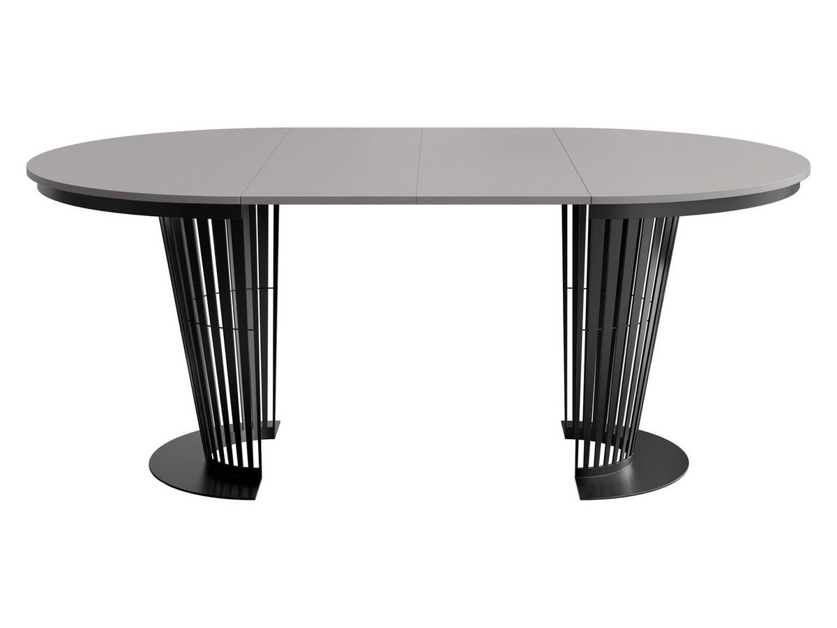 ESSTISCH Elantra 120 - Hellgrau/Schwarz, Holzwerkstoff/Metall (120/120/76cm) - MIRJAN24