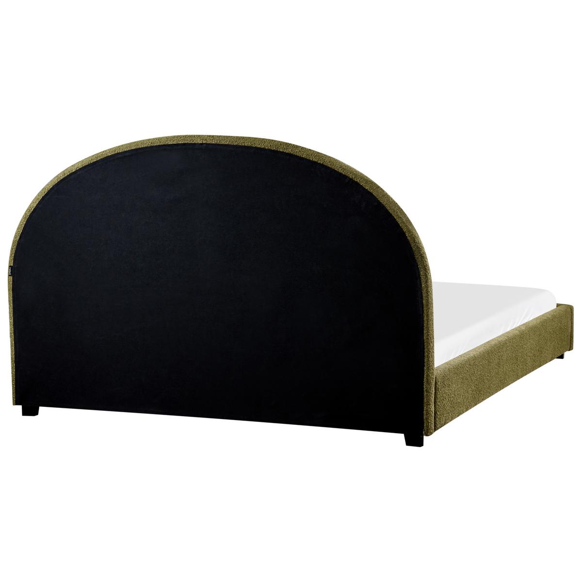 BETT mit Lattenrost 160/200 cm Bouclé Olivgrün Vaucluse - Grün, Textil (160/200cm) - Beliani