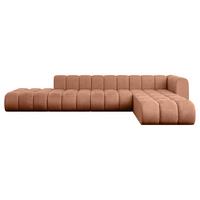 ECKSOFA modulares Sofa Zuvon-L2 - 387x177x70 cm Apricot - Koralle, Holzwerkstoff/Textil (387/177cm) - ALTDECOR