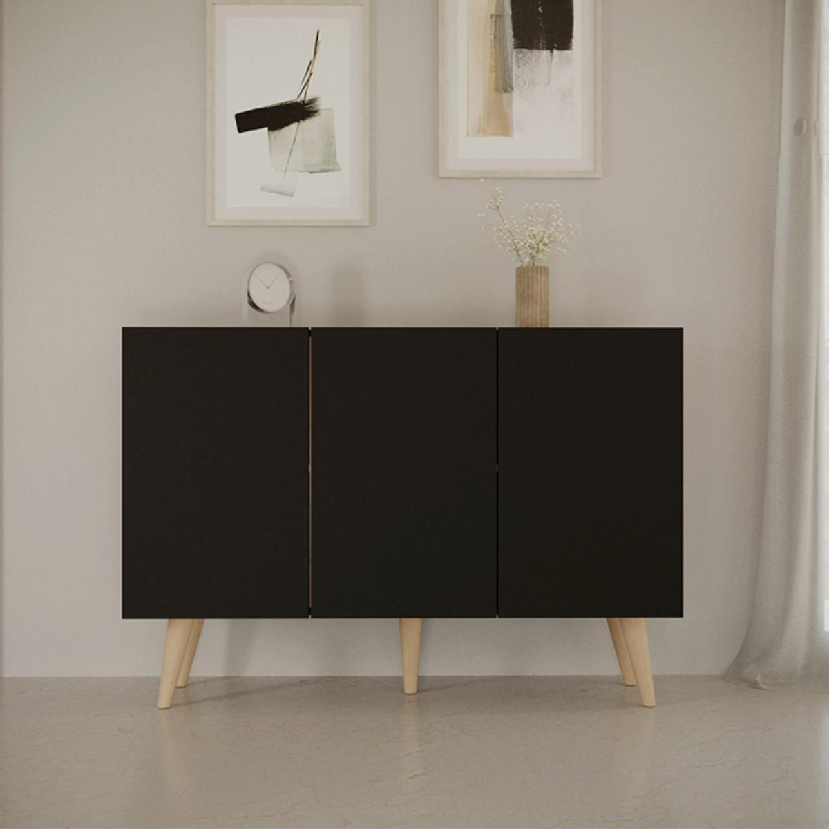 SIDEBOARD Toronto Schwarz - Schwarz, Holzwerkstoff (120/95.5/40cm) - Petits-meubles