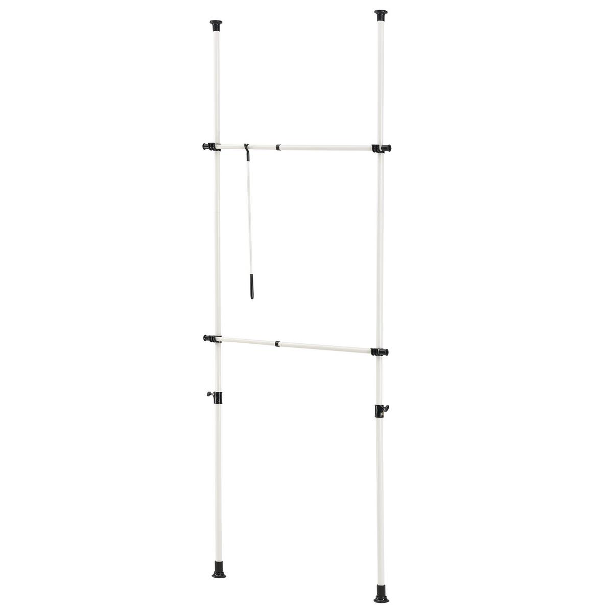 TELESKOPGARDEROBE - Weiß, Metall (115/278/5cm) - [en.casa]