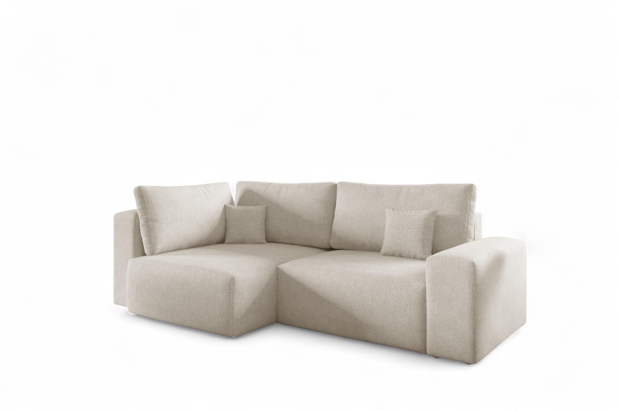 ECKSOFA Arona Mit Schlaffunktion - Creme, Holzwerkstoff/Textil (148/253cm) - Fun Möbel