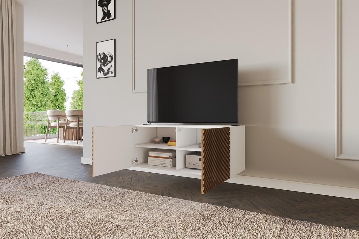 LOWBOARD ZENO-W 100x40x40 cm - Weiß / Schwarz - Schwarz, Holzwerkstoff (100/40/40cm) - ALTDECOR