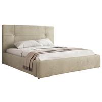 POLSTERBETT CALERIO CLASSIC 160/200 - Beige Velvet - Matratze Pocket - Beige/Schwarz, Kunststoff/Textil (160/200cm) - MKS
