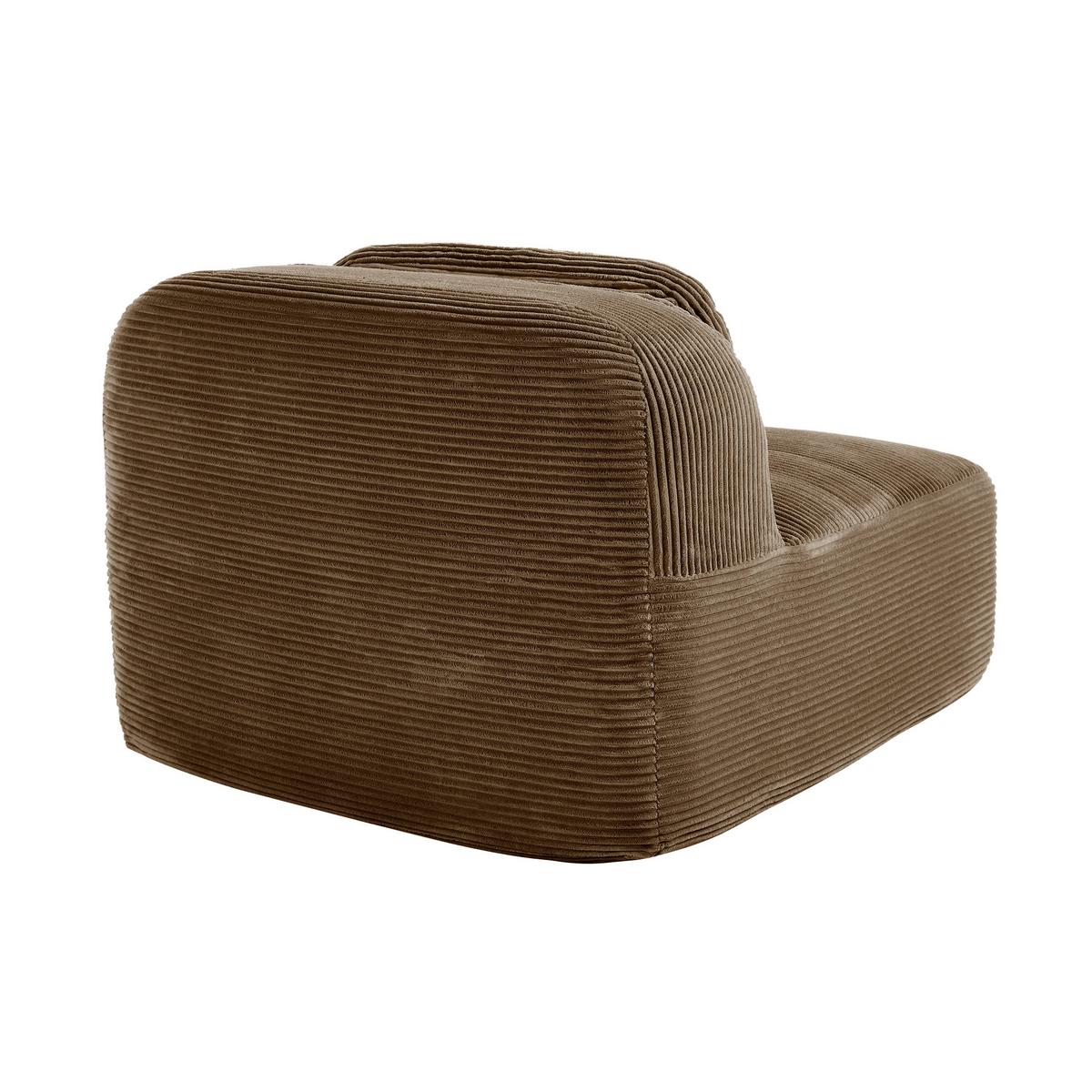 SOFA Modulares Cordstoff Braun ohne Armlehnen mit Kissen - Braun, Textil (90/75/103cm) - Urban Meuble