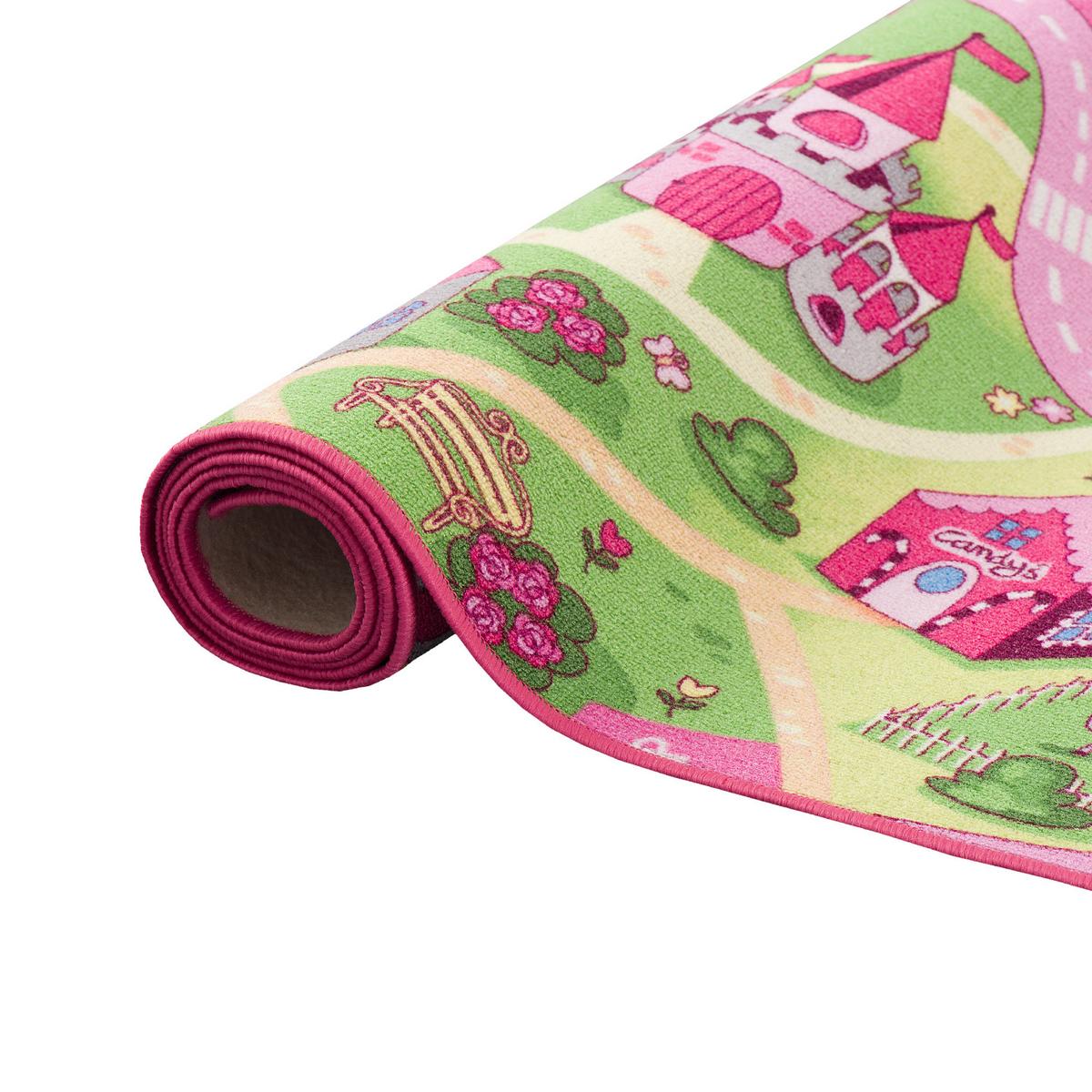 KINDER SPIEL STRASSENTEPPICH - Rosa, Textil (160/200cm) - Snapstyle