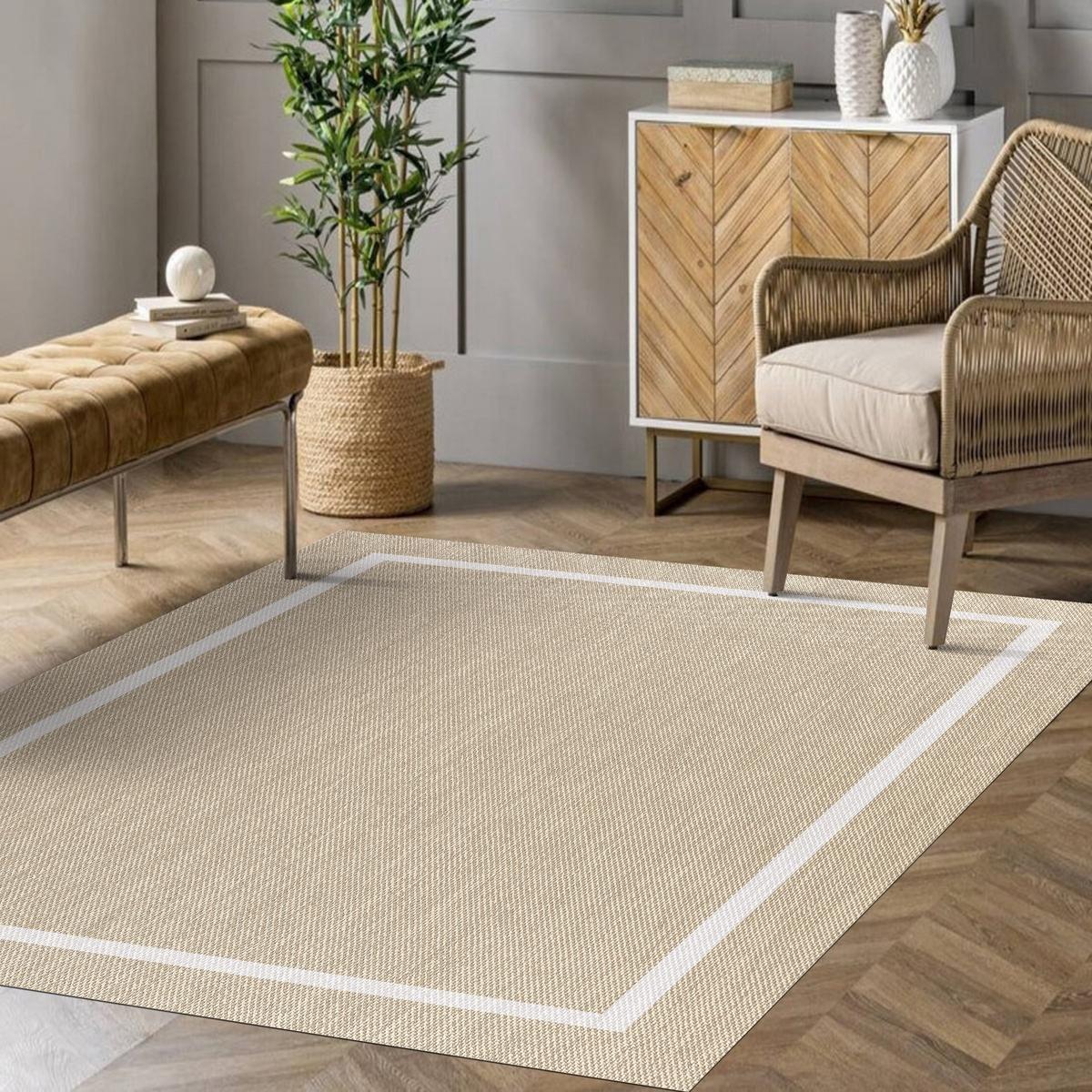TEPPICH Premium en Vinyle Weißes Rechteck 60x200 cm - Hellbraun, Kunststoff (60/200cm) - STORESDECO
