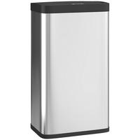 SENSOR-MÜLLEIMER Edelstahl PP ABS Silber Schwarz - Silberfarben, Metall (25.5/67.5/38cm) - HOMCOM