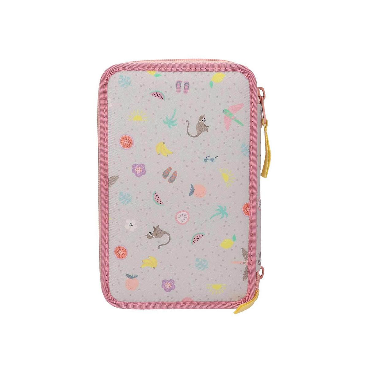 3-FACH FEDERTASCHE JUICY INKL. STIFTE TOPModel altrosa 7,5 x 13 x 20 cm - Altrosa, Kunststoff (13/20/7.5cm) - Depesche Germany