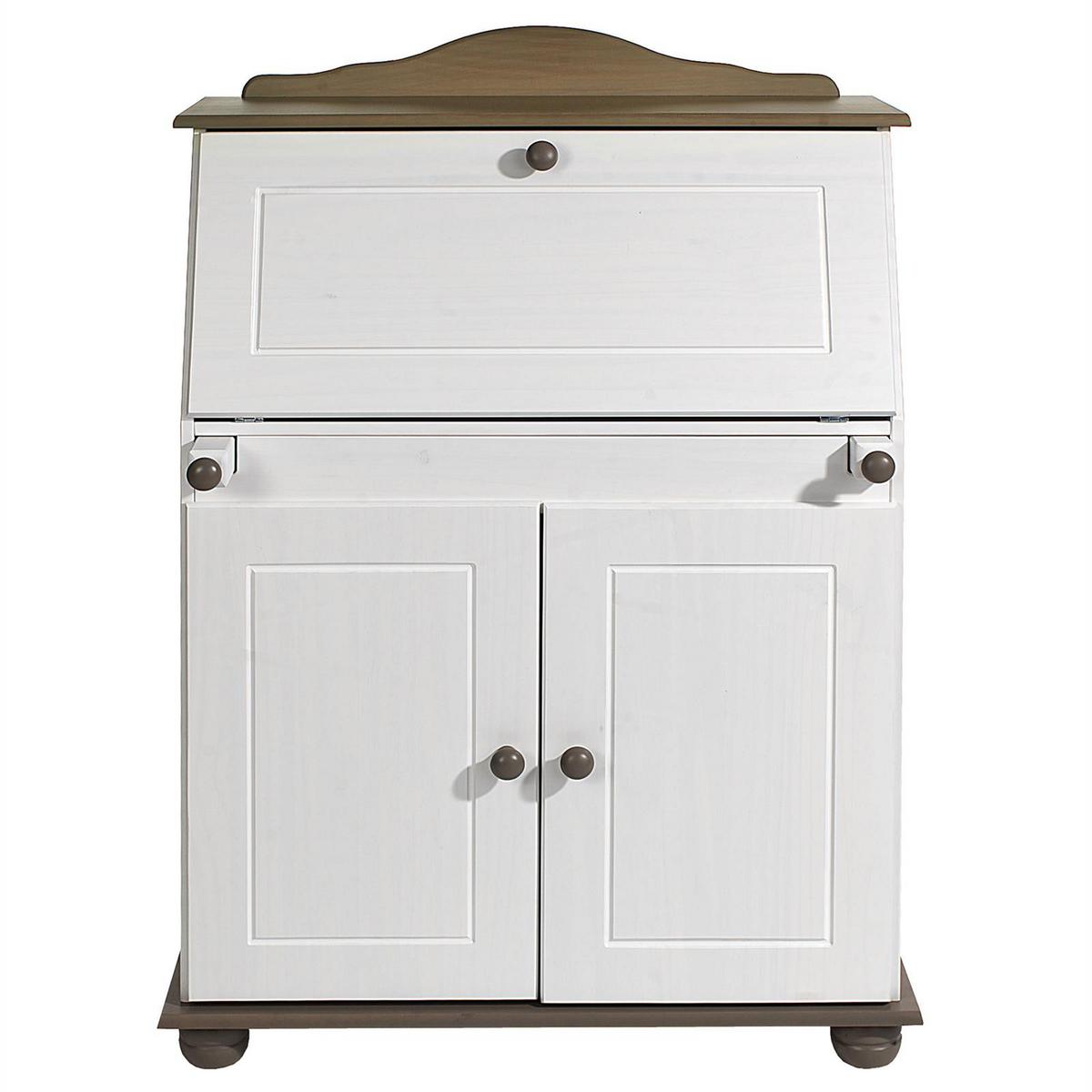 SEKRETÄR DAVID taupe/weiß - Taupe/Weiß, Holz (38/82/117cm) - IDIMEX