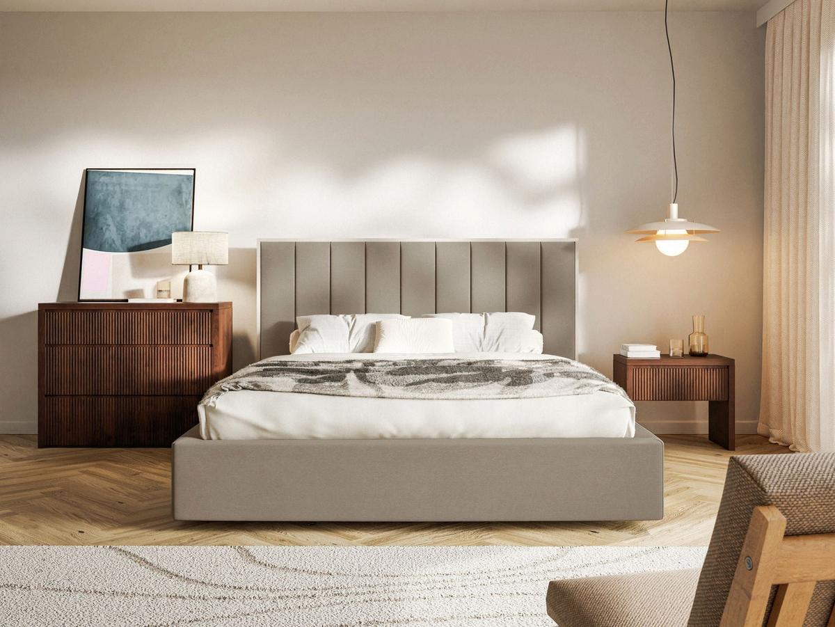POLSTERBETT Togents Braun mit Veloursbezug und Bettkasten, 140x200 cm - Braun, Textil (140/200cm) - Selsey