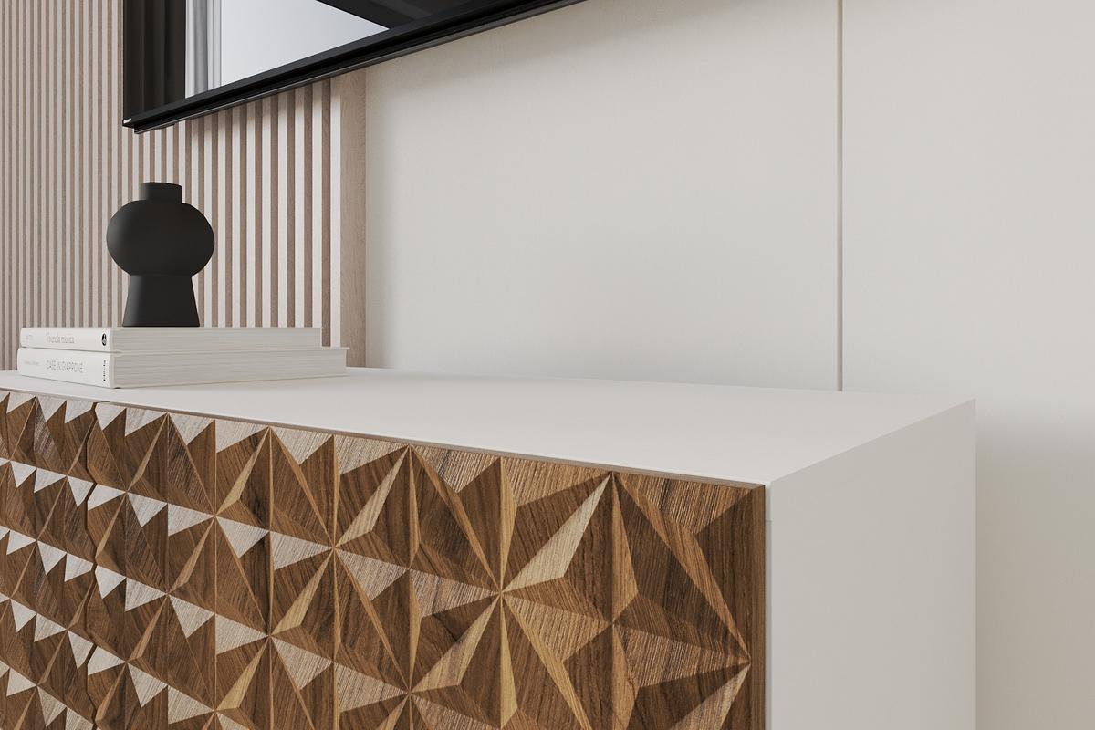 LOWBOARD VIRA-W 100x40x40 cm - Weiß / Katania - Eiche Wotan, Holzwerkstoff (100/40/40cm) - ALTDECOR