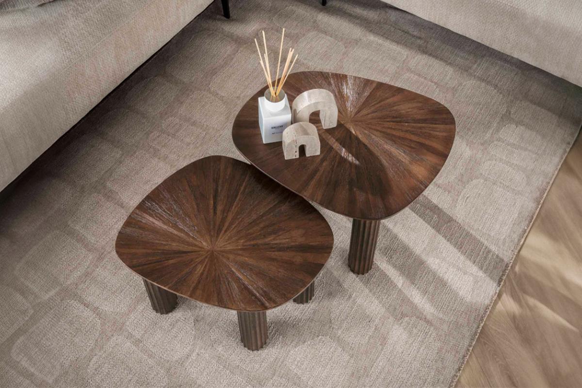 COUCHTISCH INKA 2ER SET Braun Teakholz - Braun, Teakholz/Holz (61/76/38cm) - KAWOLA
