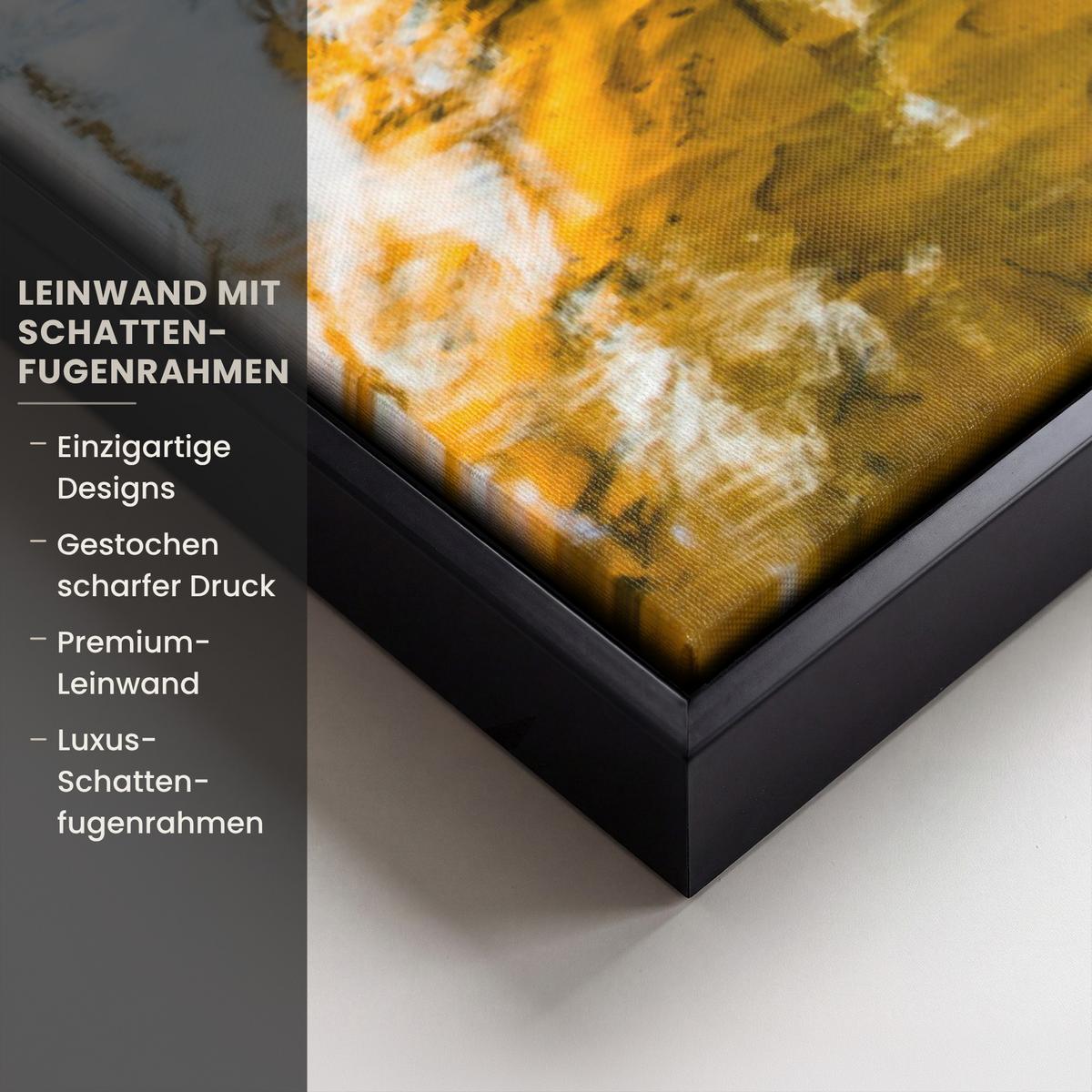 LEINWAND Bilder mit Rahmen - Wald - Landschaft - Wasser - Bäume - Sonne - Grün - Natur - 60x90 - Grün, Textil (60/90cm) - MuchoWow