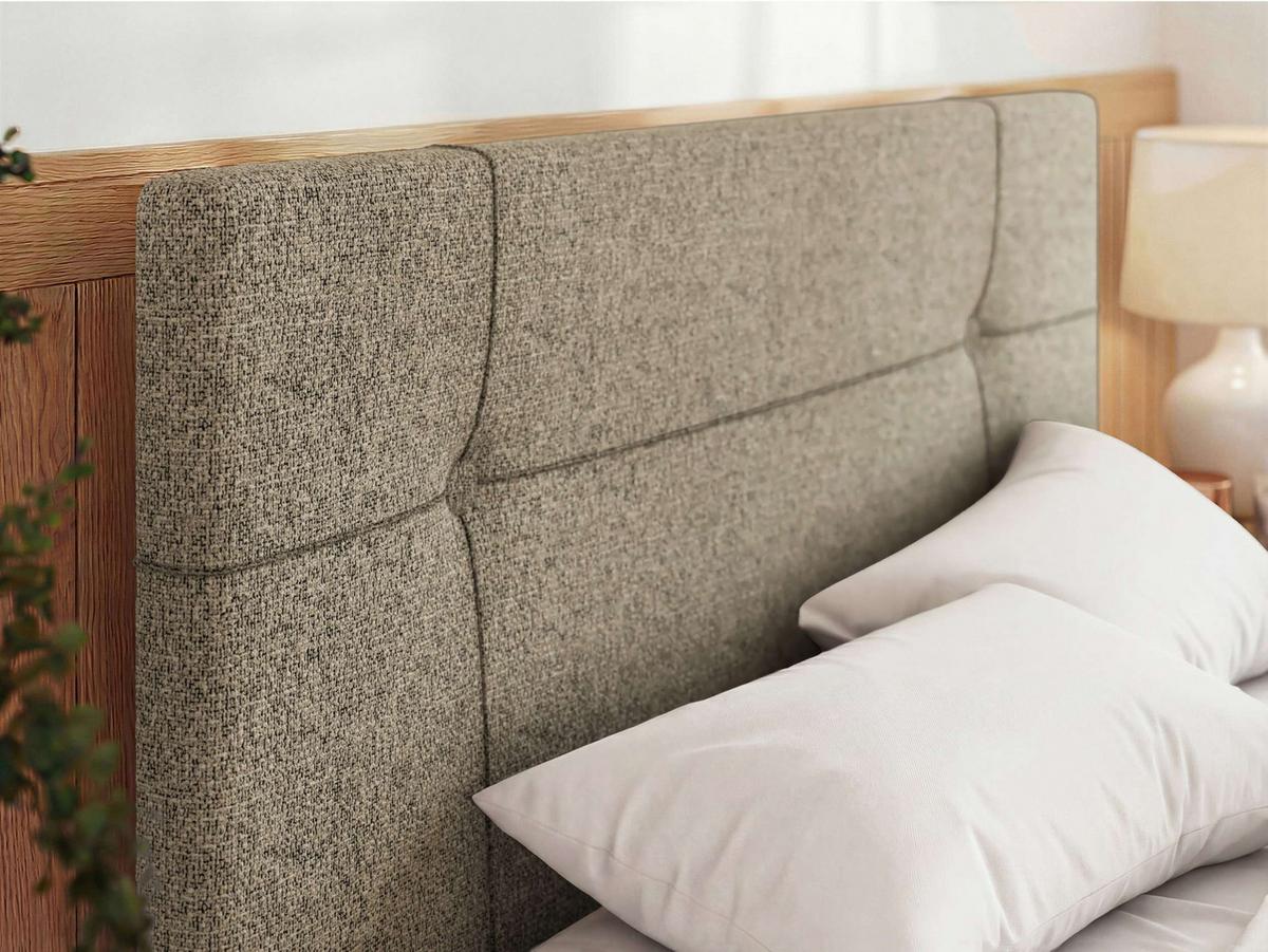 POLSTERBETT CALERIO CLASSIC 200/200 - Taupe Stukture - Matratze Multipocket - Taupe/Schwarz, Kunststoff/Textil (200/200cm) - MKS