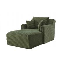 RELAXSESSEL aus Cord Modulare Chaiselongue & ohne Montage - Grün, Textil (32.99/127/32.99cm) - Urban Meuble