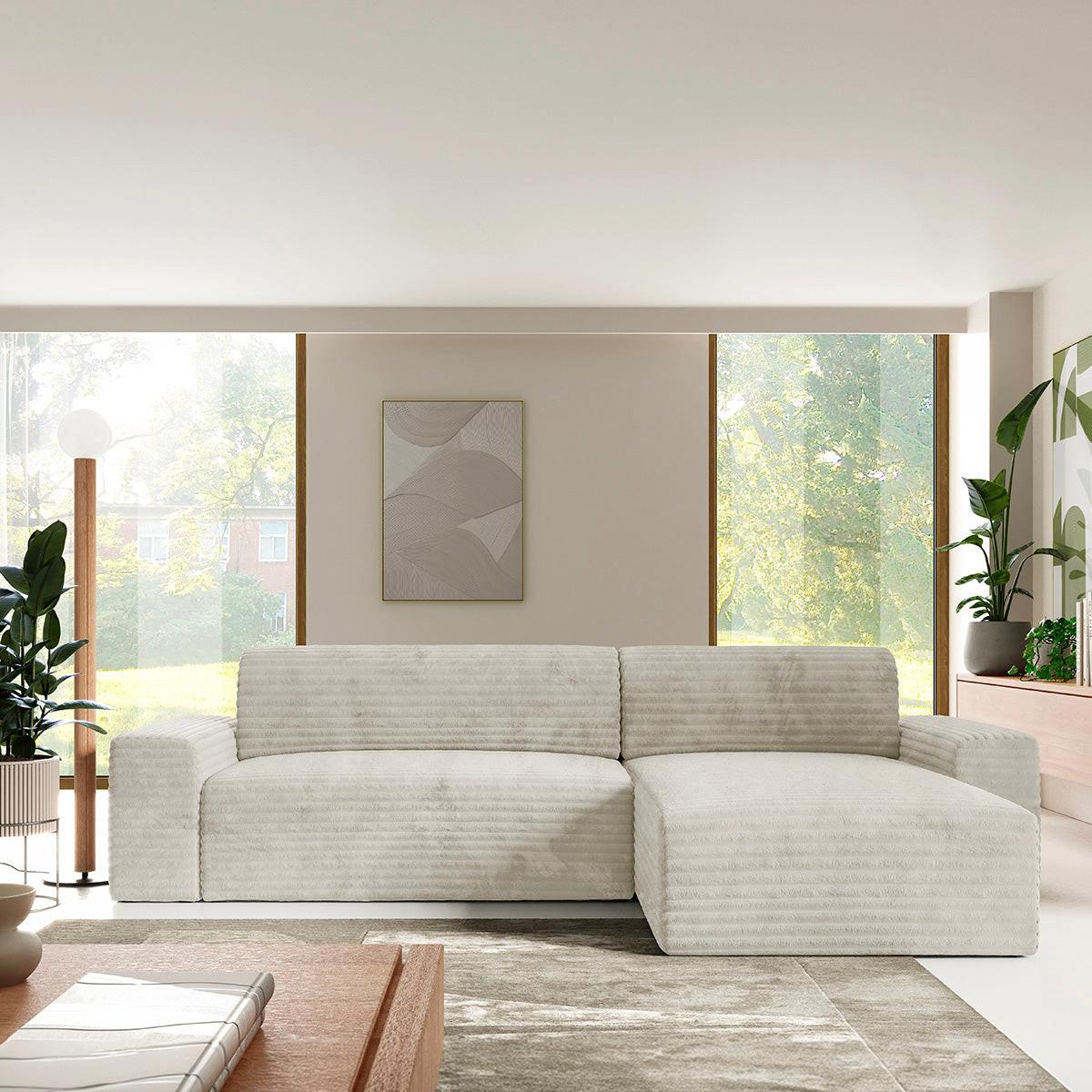 ECKSOFA Fabio 3 Sitzplätze Weiß - Weiß, Holz (300/185cm) - Petits-meubles
