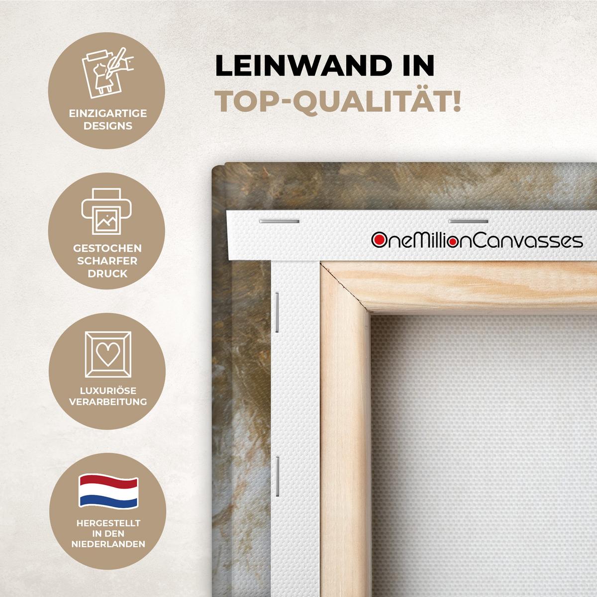 LEINWANDBILD Jesus - Kniend - Waldlandschaft - Betend Wanddeko 40x60 cm - Beige/Hellblau, Textil (40/60cm) - MuchoWow