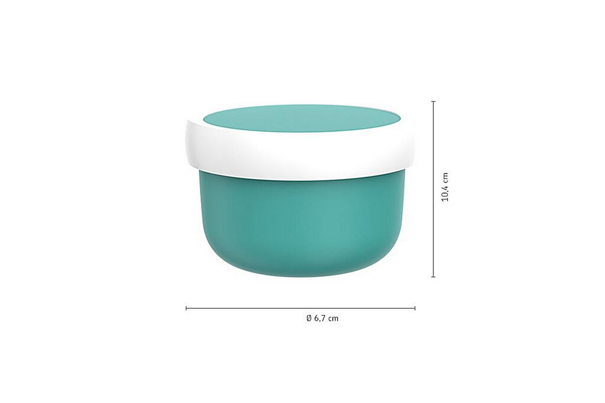 FRUCHTBOX MIT GABEL Campus Einhorn 300 ml - Multicolor, Kunststoff (6.7/10.4/6.7cm) - Mepal