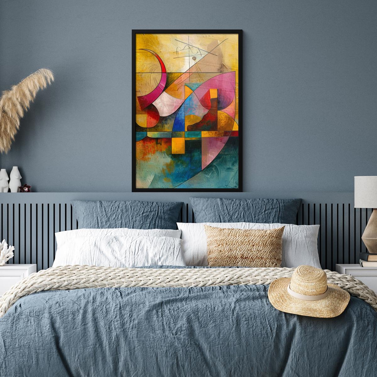 POSTER MIT RAHMENGERAHMTES BILD Kunst - Abstrakt - Modern 60x90 cm - Gelb, Papier (60/90cm) - MuchoWow