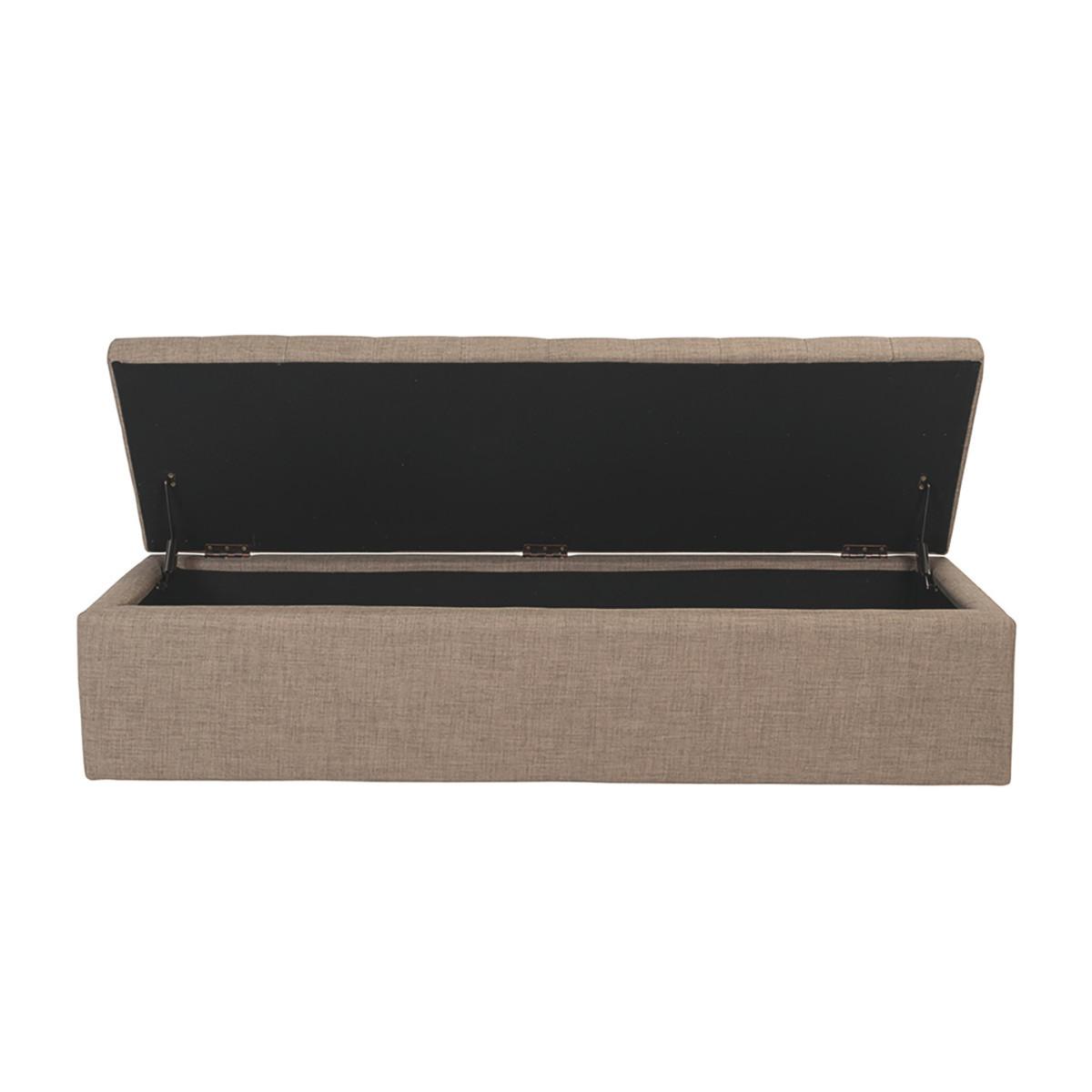 AUFBEWAHRUNGSBANK Kasten mit Stoff Beschichtung Vatikanischen Taupe - 140/44/39 cm - Taupe, Textil (48/39/48cm) - Signature