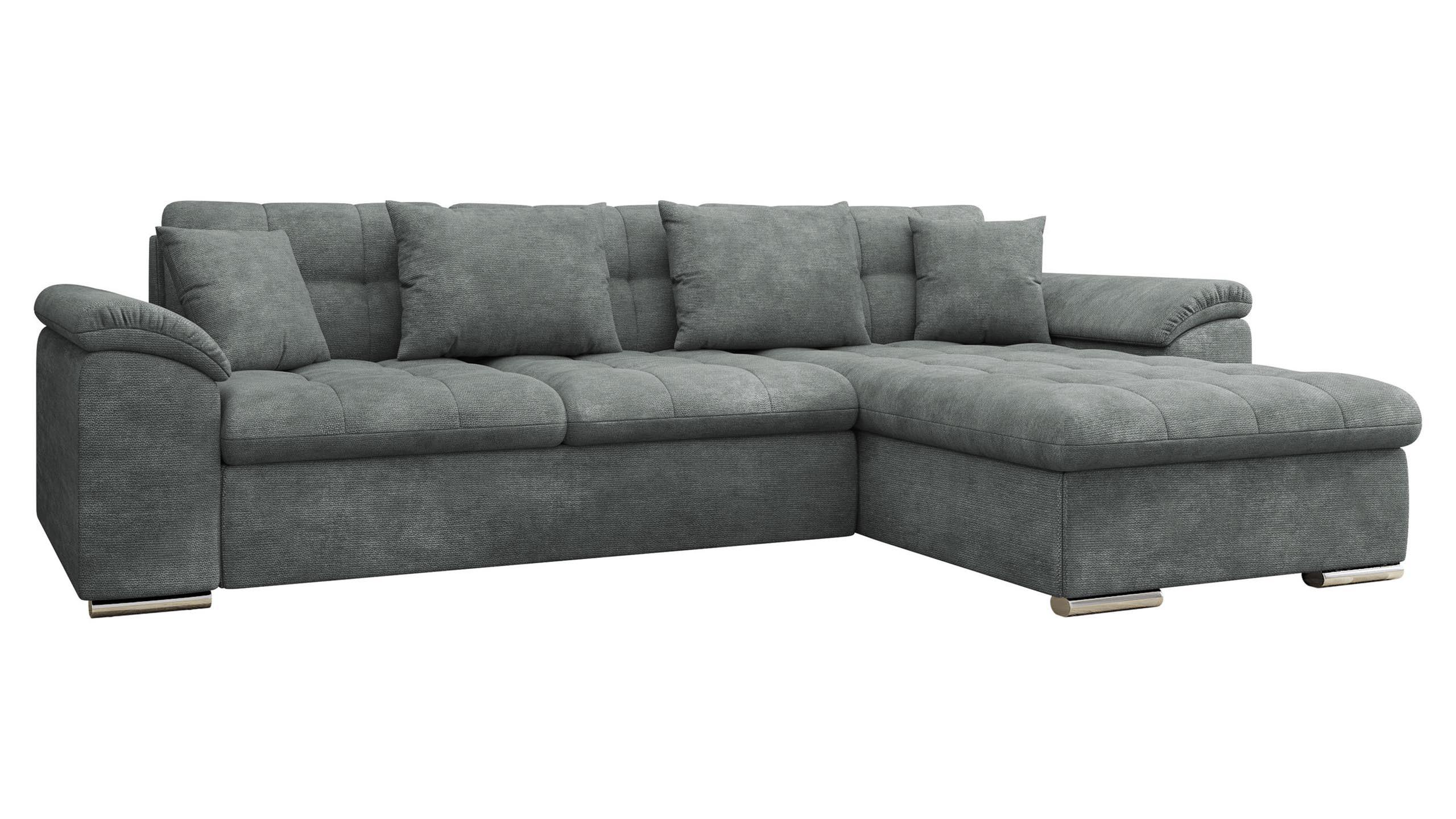 ECKSOFA Diana, Seite: Rechts - Dunkelgrau, Holz/Textil (280/160cm) - MIRJAN24