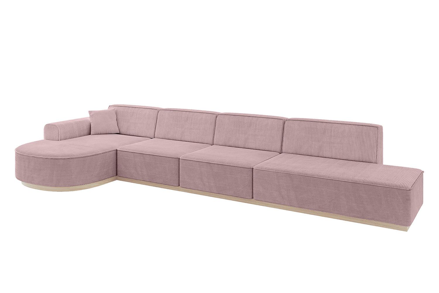 ECKSOFA Ottomane Links ARRIO-L3 - 413x171x83 cm Rosa - Rosa, Holzwerkstoff/Textil (413/171cm) - ALTDECOR