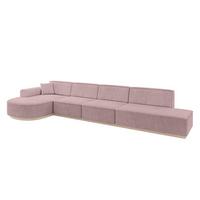 ECKSOFA Ottomane Links ARRIO-L3 - 413x171x83 cm Rosa - Rosa, Holzwerkstoff/Textil (413/171cm) - ALTDECOR