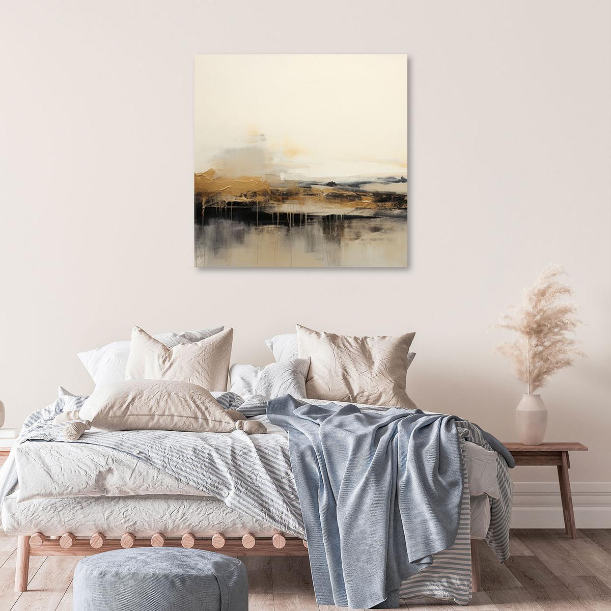 LEINWANDBILD Modern Abstraktion Beige 60x60cm - Beige, Textil (60/60cm) - Feeby