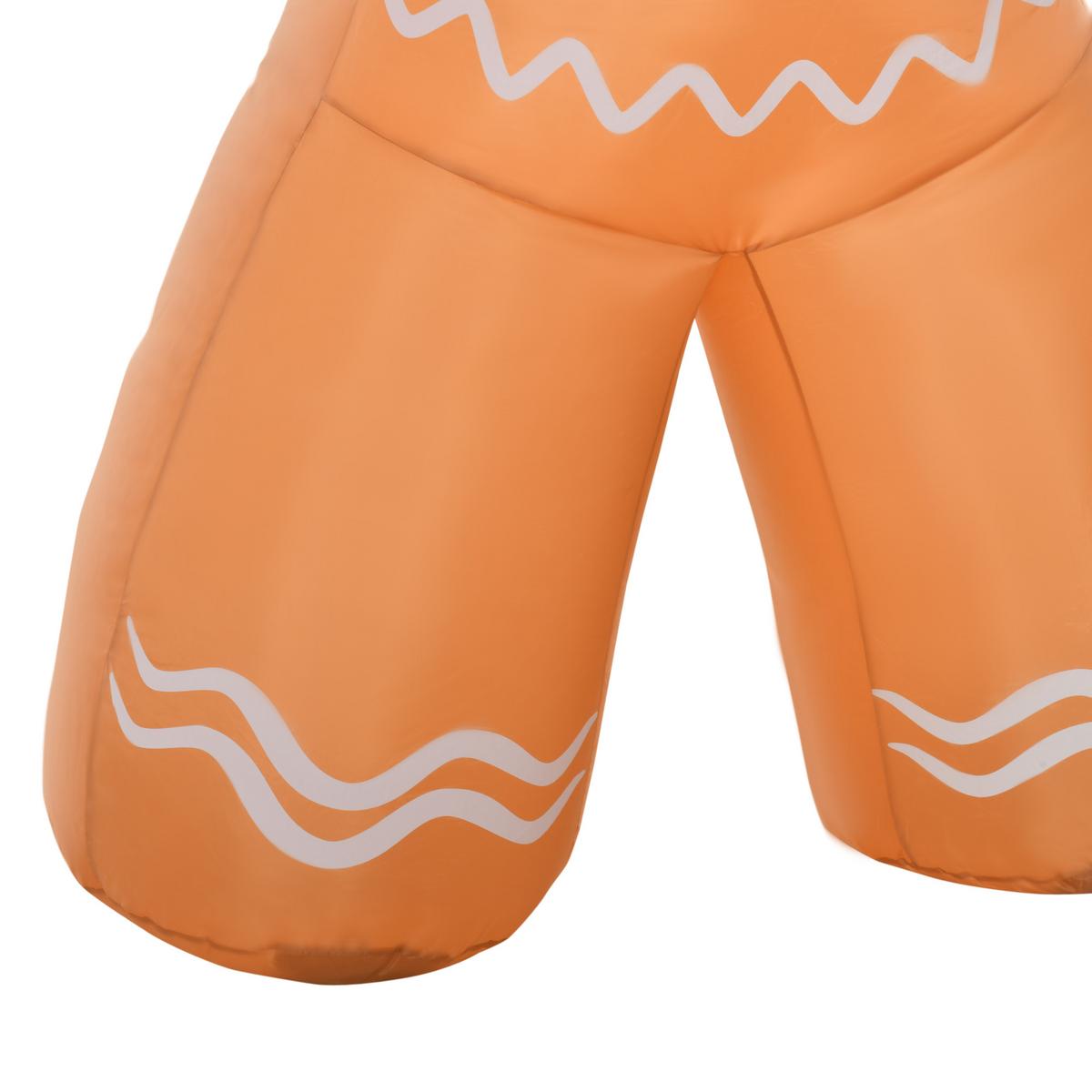 AUFBLASBARER Lebkuchenmann Weihnachtsdekoration 2,4 m mit Lichtern Polyester - Gelb, Kunststoff (65/240/170cm) - HOMCOM