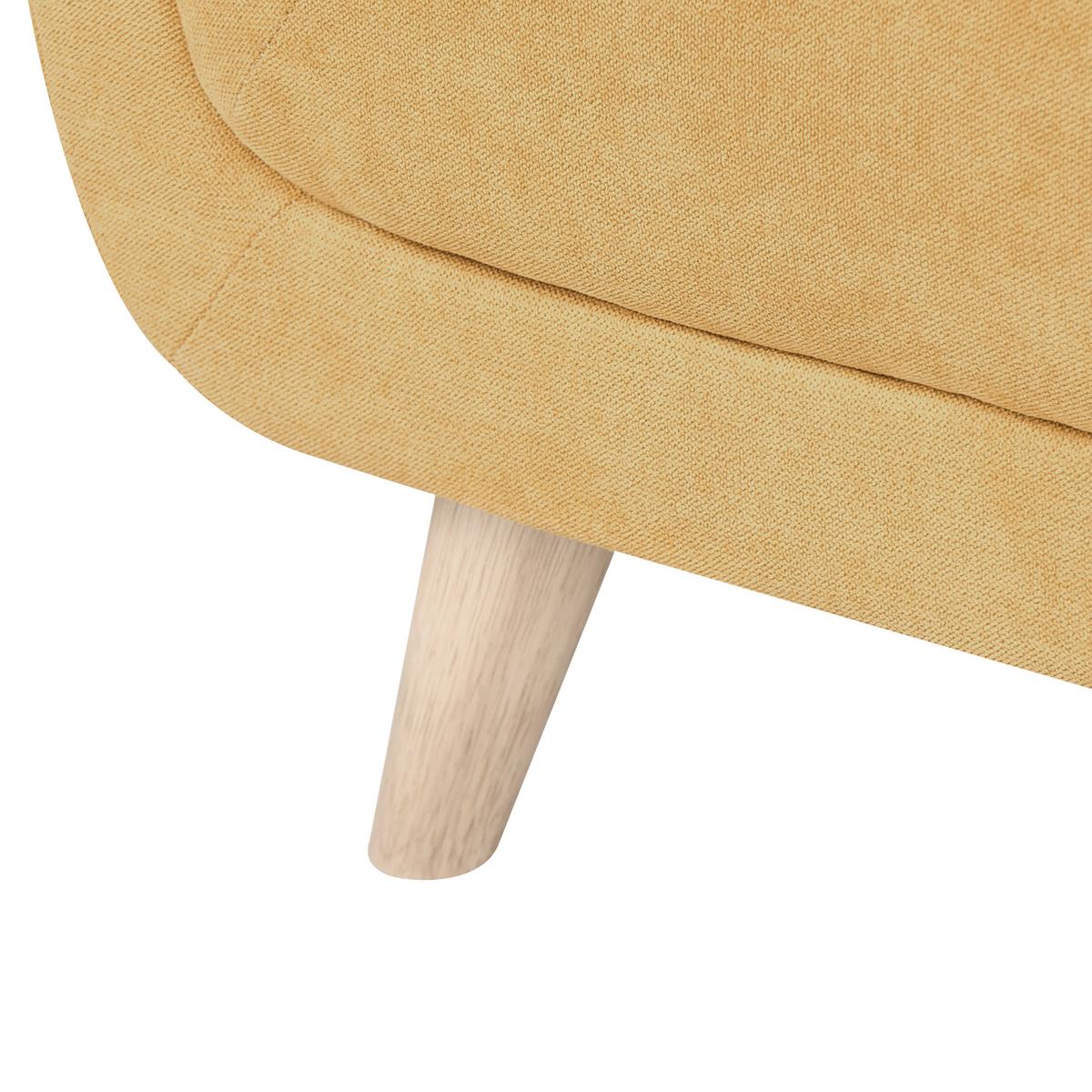 OTTOMANE Stoff Senfgelb Habo - Hellbraun, Textil (134/42/60cm) - Beliani