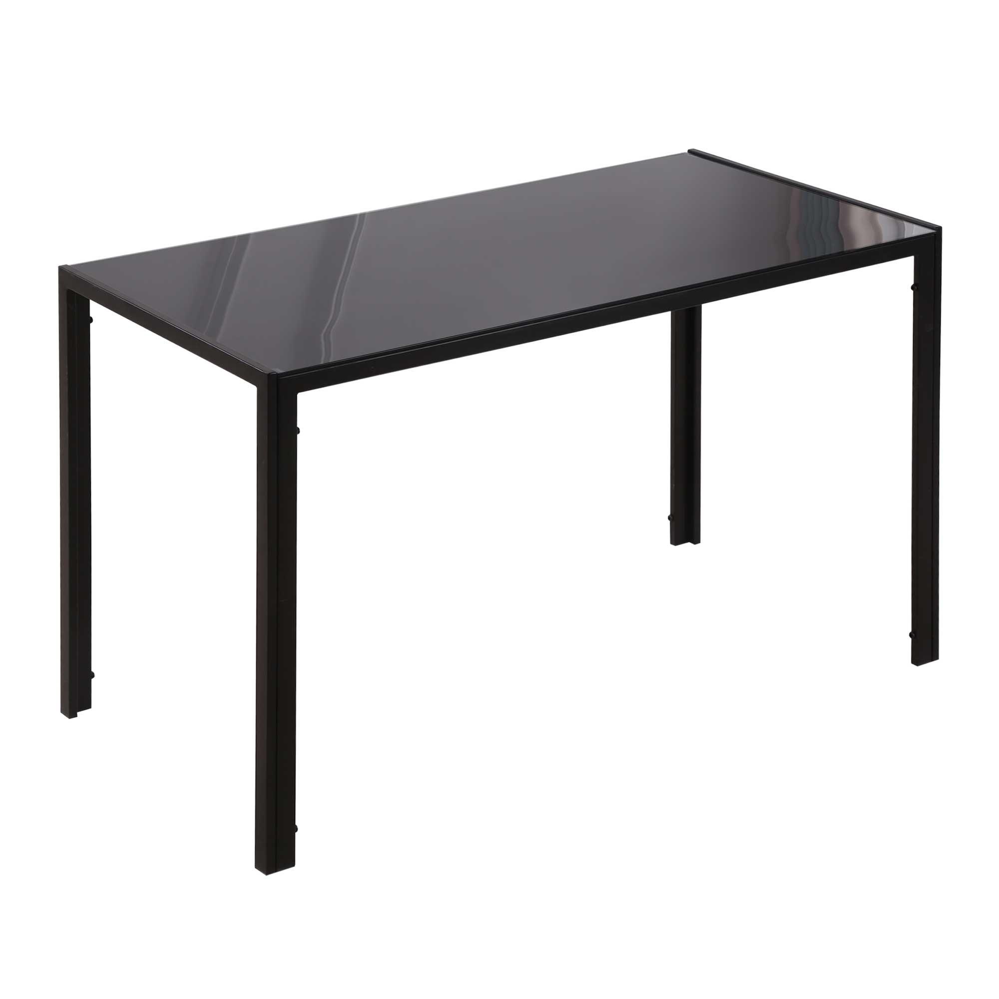 ESSTISCH Küchentisch für 4 Personen, Esszimmertisch für Küche Metall, Schwarz - Schwarz, Metall (120/60/75cm) - HOMCOM