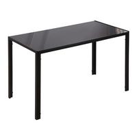 ESSTISCH Küchentisch für 4 Personen, Esszimmertisch für Küche Metall, Schwarz - Schwarz, Metall (120/60/75cm) - HOMCOM