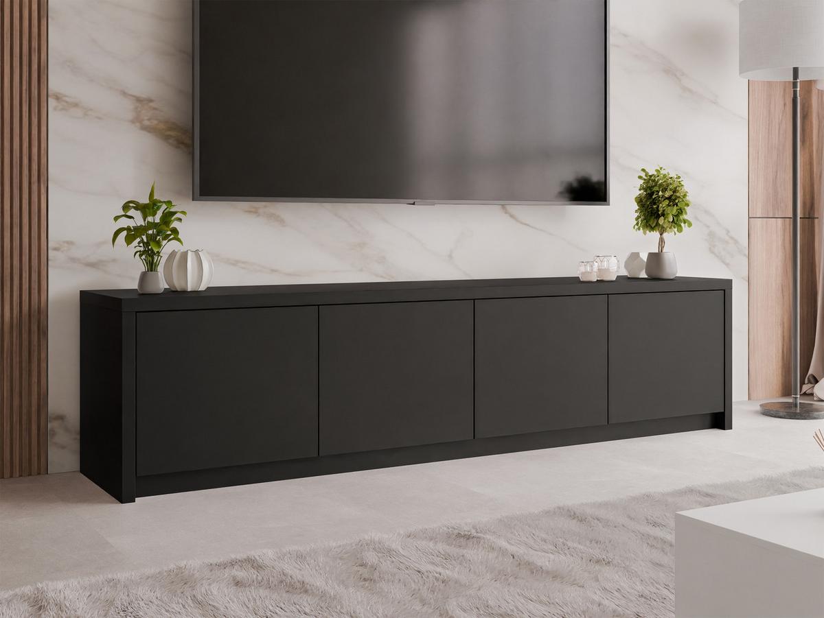TV-LOWBOARD Solid 4D - Schwarz, Holzwerkstoff/Kunststoff (198/51/40cm) - MIRJAN24