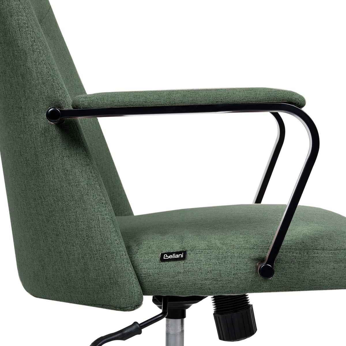 BÜROSTUHL Stoff Dunkelgrün Caroga - Schwarz/Grün, Textil (62/90/62cm) - Beliani