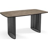 ESSTISCH Cavaro rechteckig oval ausziehbar, Beton-Optik Dunkelgrau 160-236/90/76 cm - Dunkelgrau/Schwarz, Holzwerkstoff/Metall (90/236/76cm) - WFL GROUP