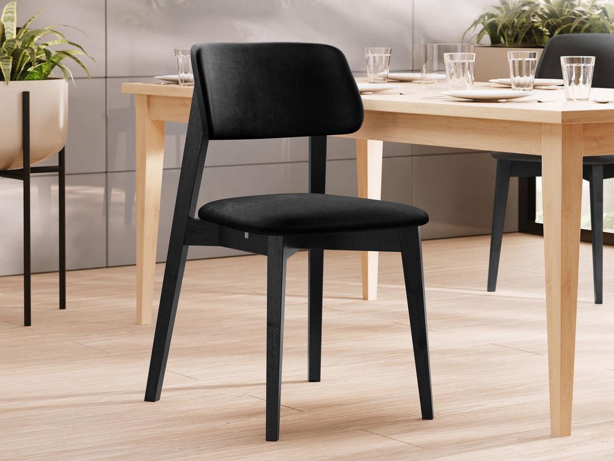 WOHNZIMMER STUHL KT63/C, Holzfarbe: Schwarz - Schwarz, Holz/Textil (47/80/49cm) - MIRJAN24