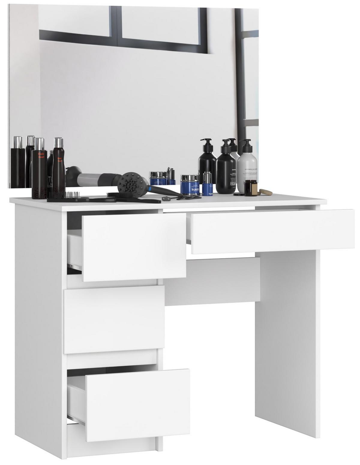 SCHMINKTISCH mit Spiegel - Weiß, Holz (90/142/50cm) - RAUMHIRSCH FURNITURE