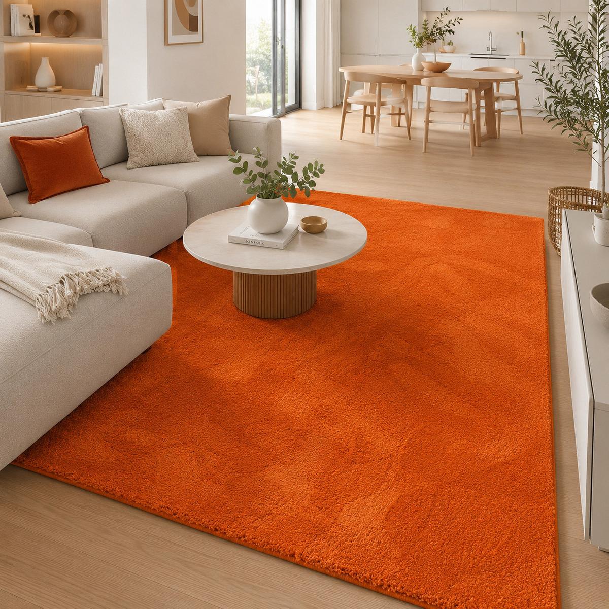 HOCHFLOR LANGFLOR SUPER SOFT TEPPICH SILKY - Orange, Textil (160/230cm) - Pergamon